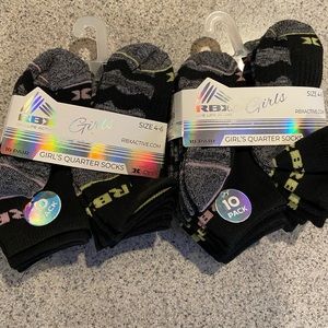 RBX 20 pairs girls 4-6 quarter sock bundle